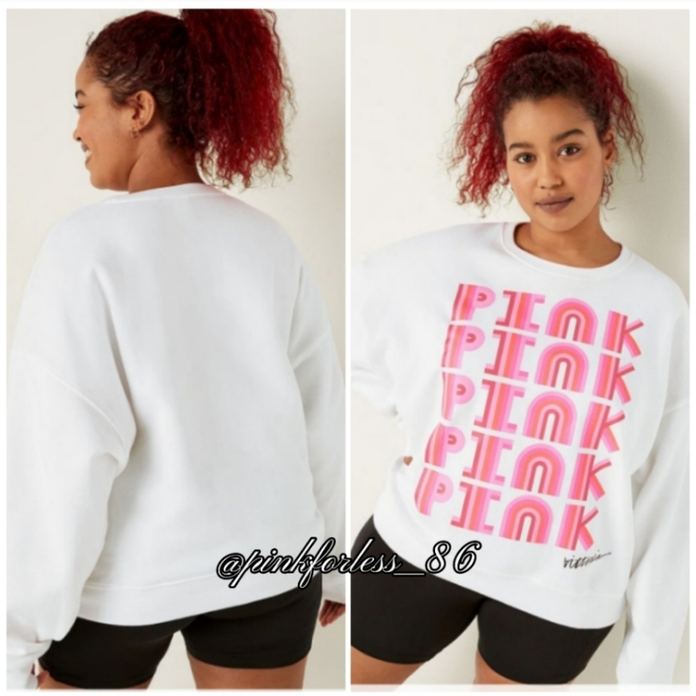 LIMITED EDITION VS PINK CREW SWEATSHIRT RETRO GRAPHICS